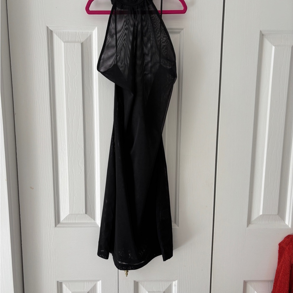 Elegant Black Halter Dress